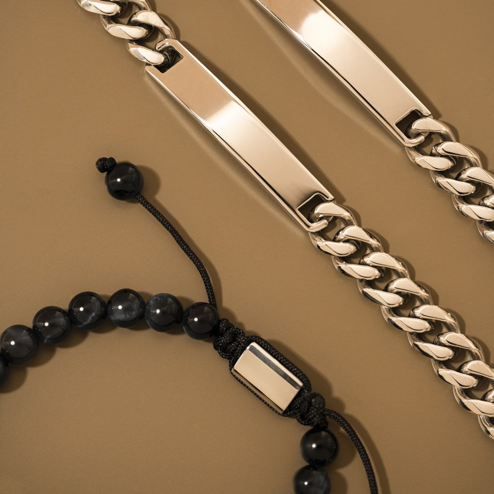 SON Armband Stahl mit Plättchen Rohling