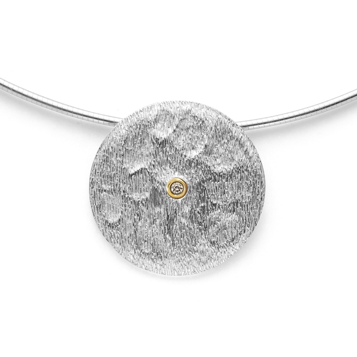 925/- Anhänger, Teil vg., rho. seidenmatt, 0,03ct