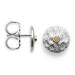 925/- Ohrstecker, teils fg satiniert br 0,02 ct W-SI