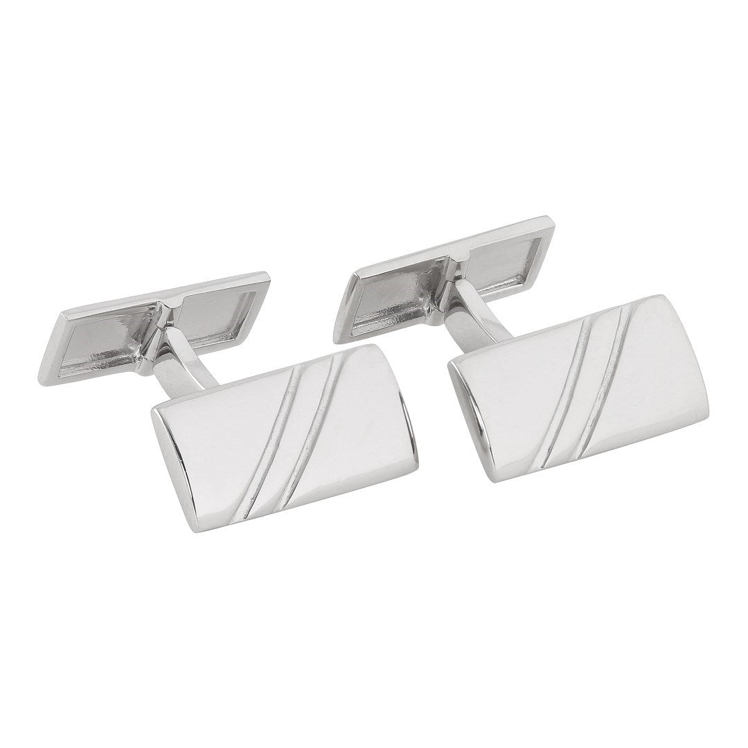 Rhod. silver cuff links