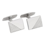 Rhod. silver cuff links