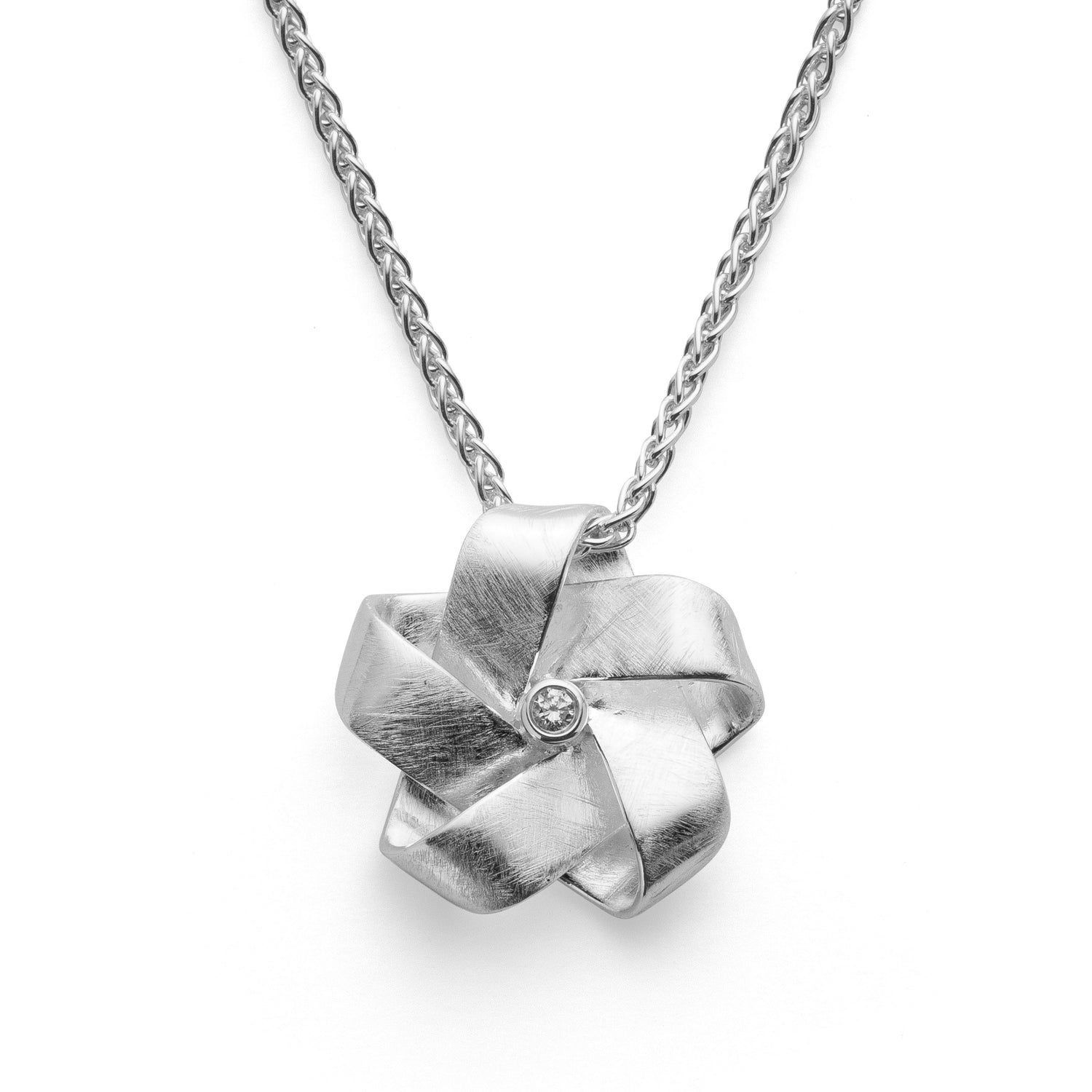 925/- Anhänger matt., Brillant 0,03ct W-SI