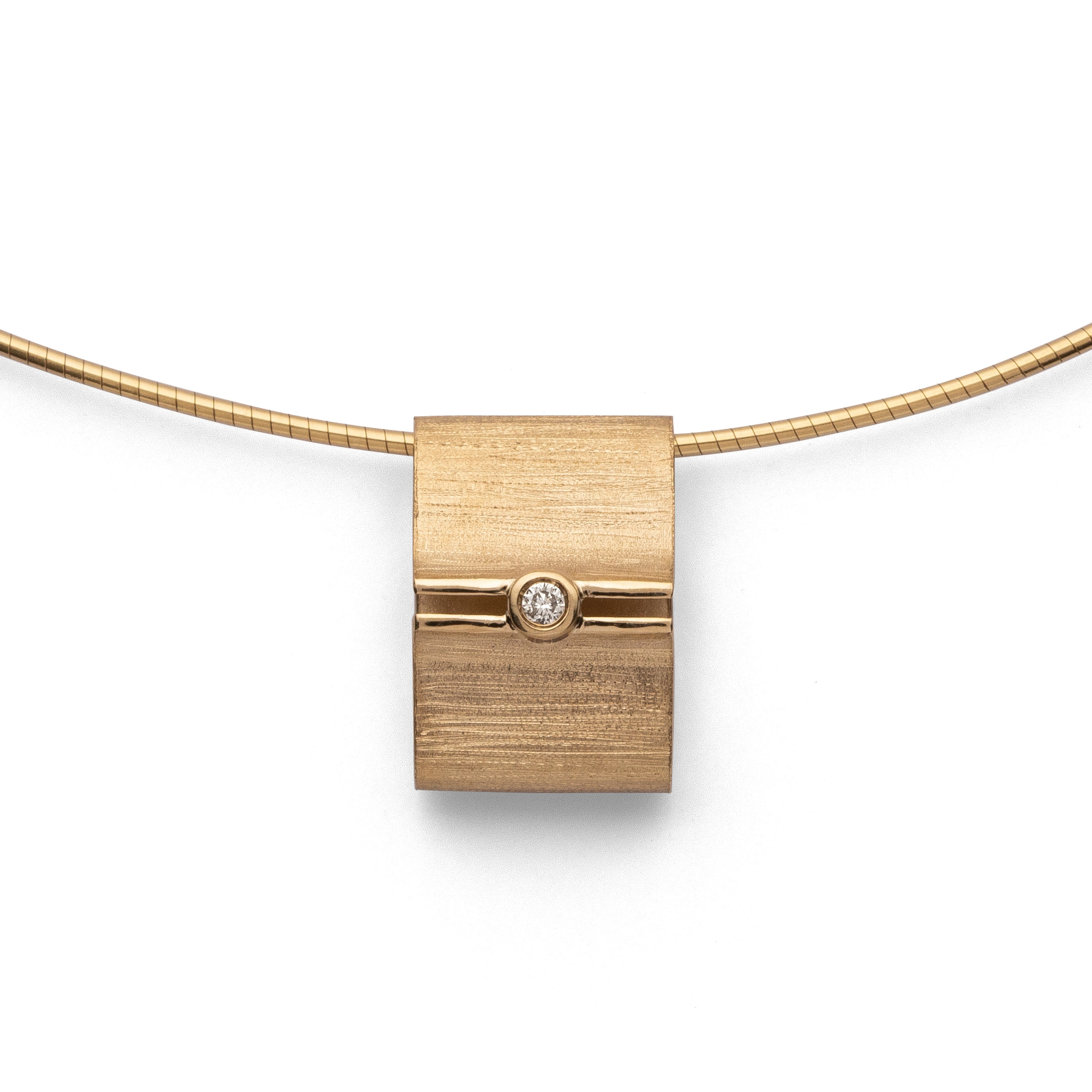 750/- Anhänger matt./Gebüstet, 0,02ct W-SI