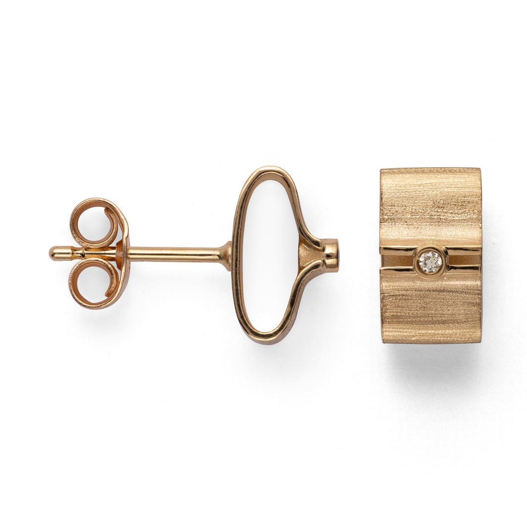 750/- ørehænger mat/børstet, brillant 0,02ct W-SI