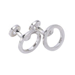Silver cuff links circle 19mm