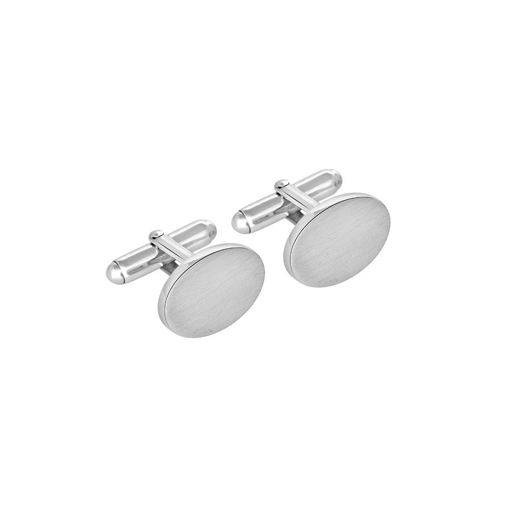 Rhd. Silber Manschettenknöpfe Satin 18 mm