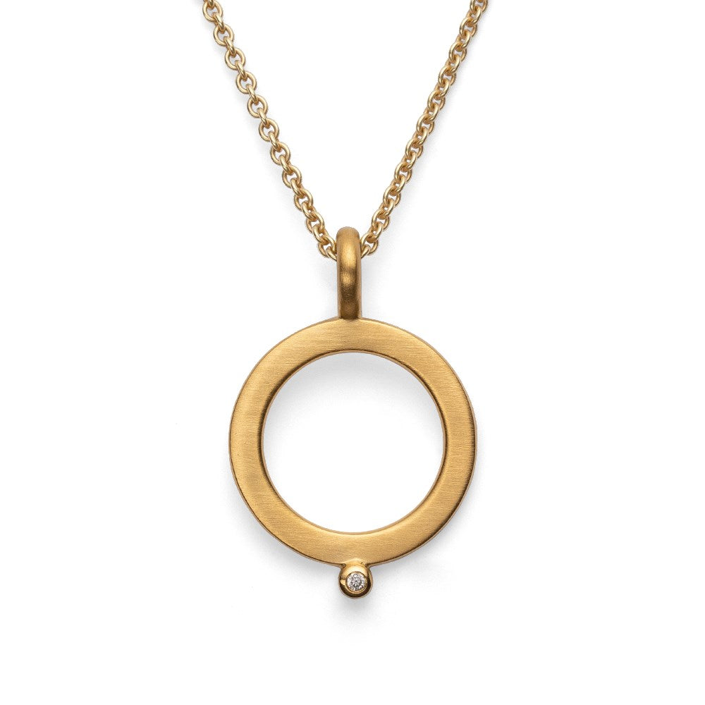 925/- Vedhæng, mat fg, brillant 0,01ct W-SI