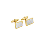 Stainless steel cuff links, gold-plated