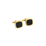 Stainless steel cuff links, gold-plated