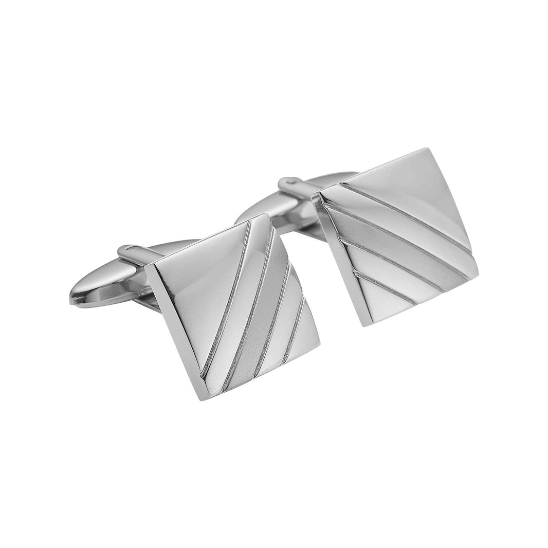 Rustfri stål manchetknapper blank/mat