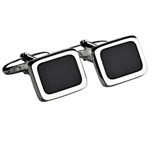 Manschettenknöpfe Silber mit Onyx