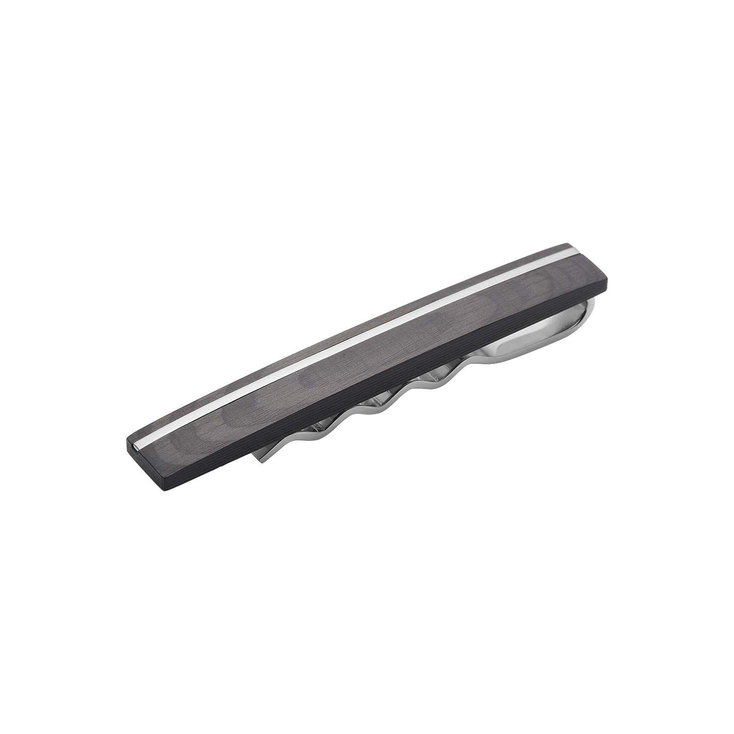 Edelstahl Krawattenhalter m. carbon