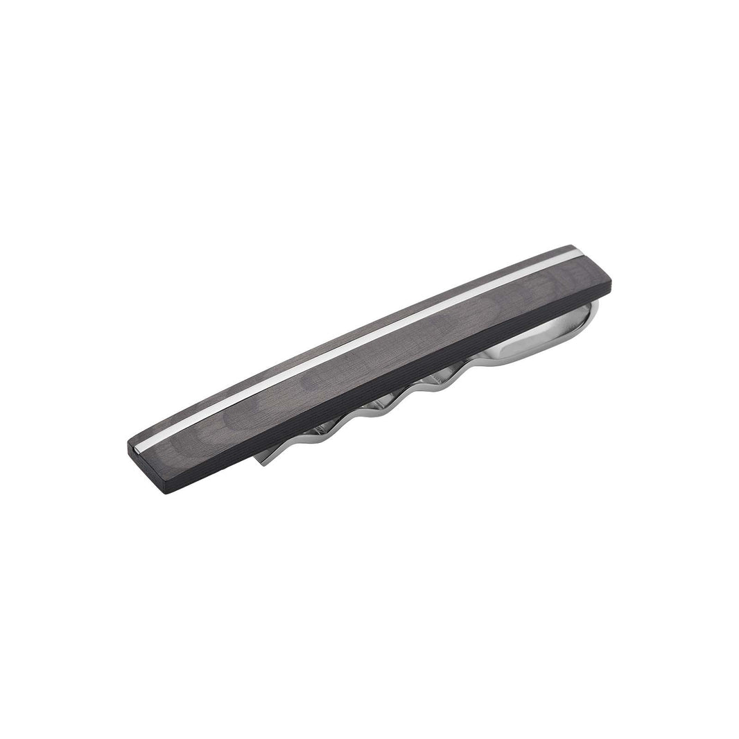 Stainless steel tie clip w. carbon