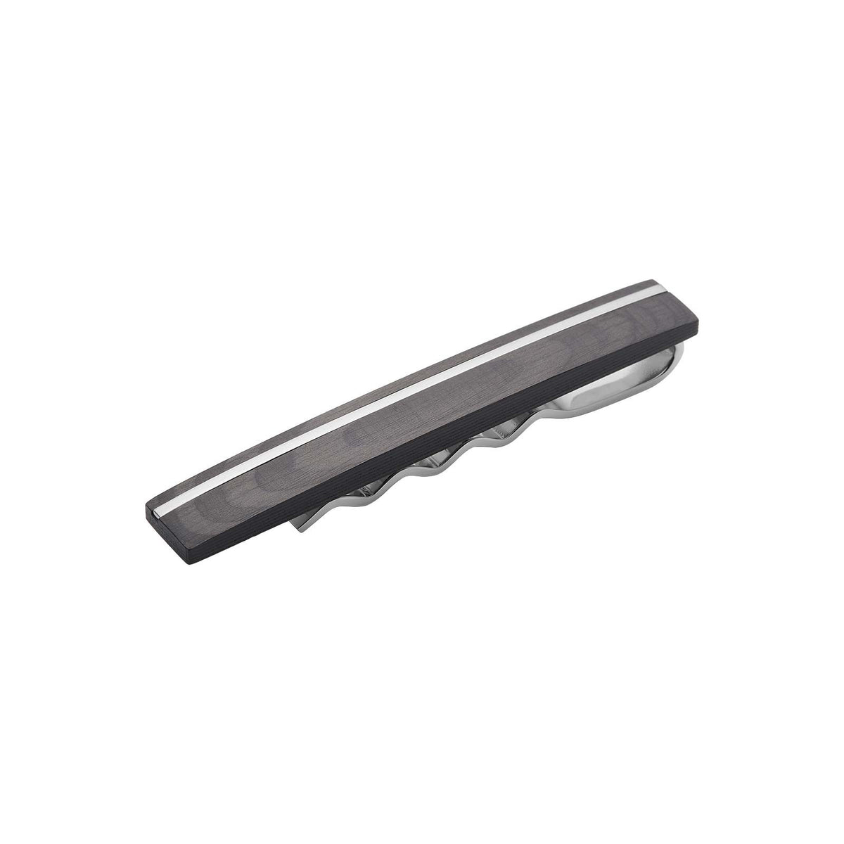 Edelstahl Krawattenhalter m. carbon