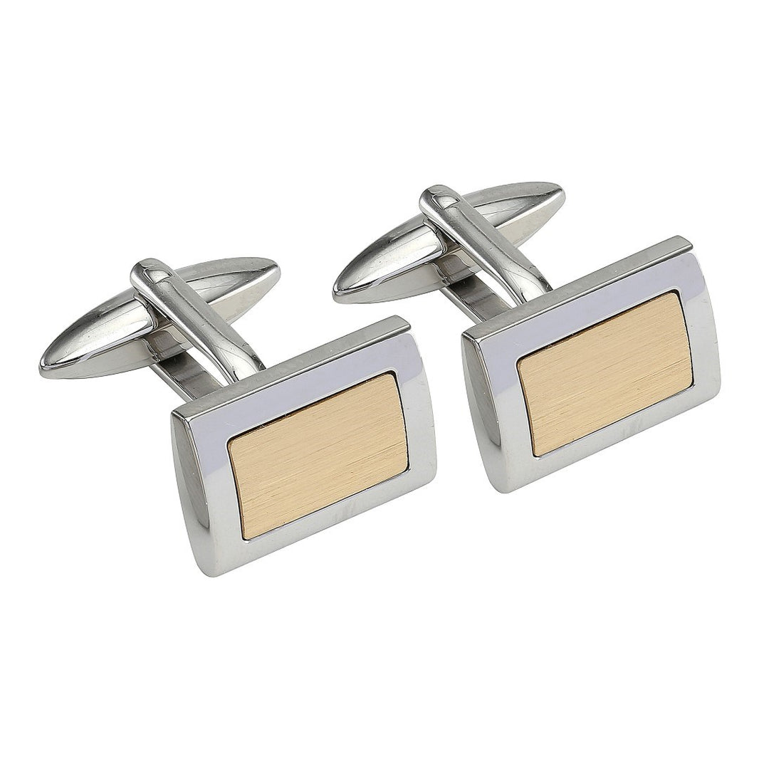 Rustfri stål manchetknapper med forgyldning