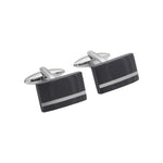Stainless steel cufflinks w. carbon