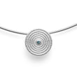 925/- Vedhæng mat/børstet, blå topas 0,03ct