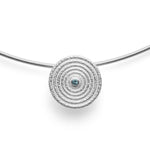 925/- Vedhæng mat/børstet, blå topas 0,03ct