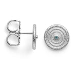 925/- Ohrringe mattiert/gebürstet, Blautopas 0,02ct