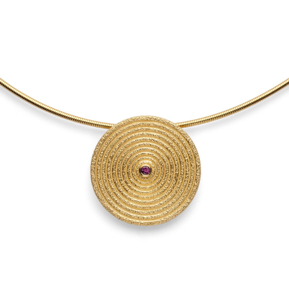 925/- Vedhæng, mat/børstet fg, rhodolit 0,05ct