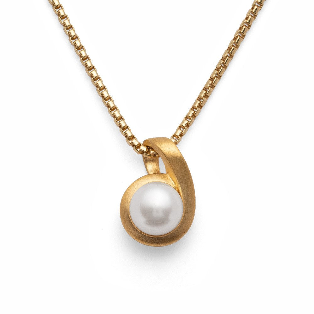 925/- Anhänger, vg. matt., Zuchtperle weiß 3,52ct
