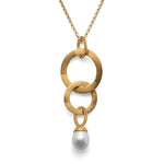 925/- Vedhæng, mat/børstet fg, kulturperle 3.23ct