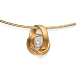 925/- Vedhæng, mat fg, hvid kulturperle 1.20ct