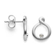 925/- Ohrringe mattiert br 0,02ct W-SI