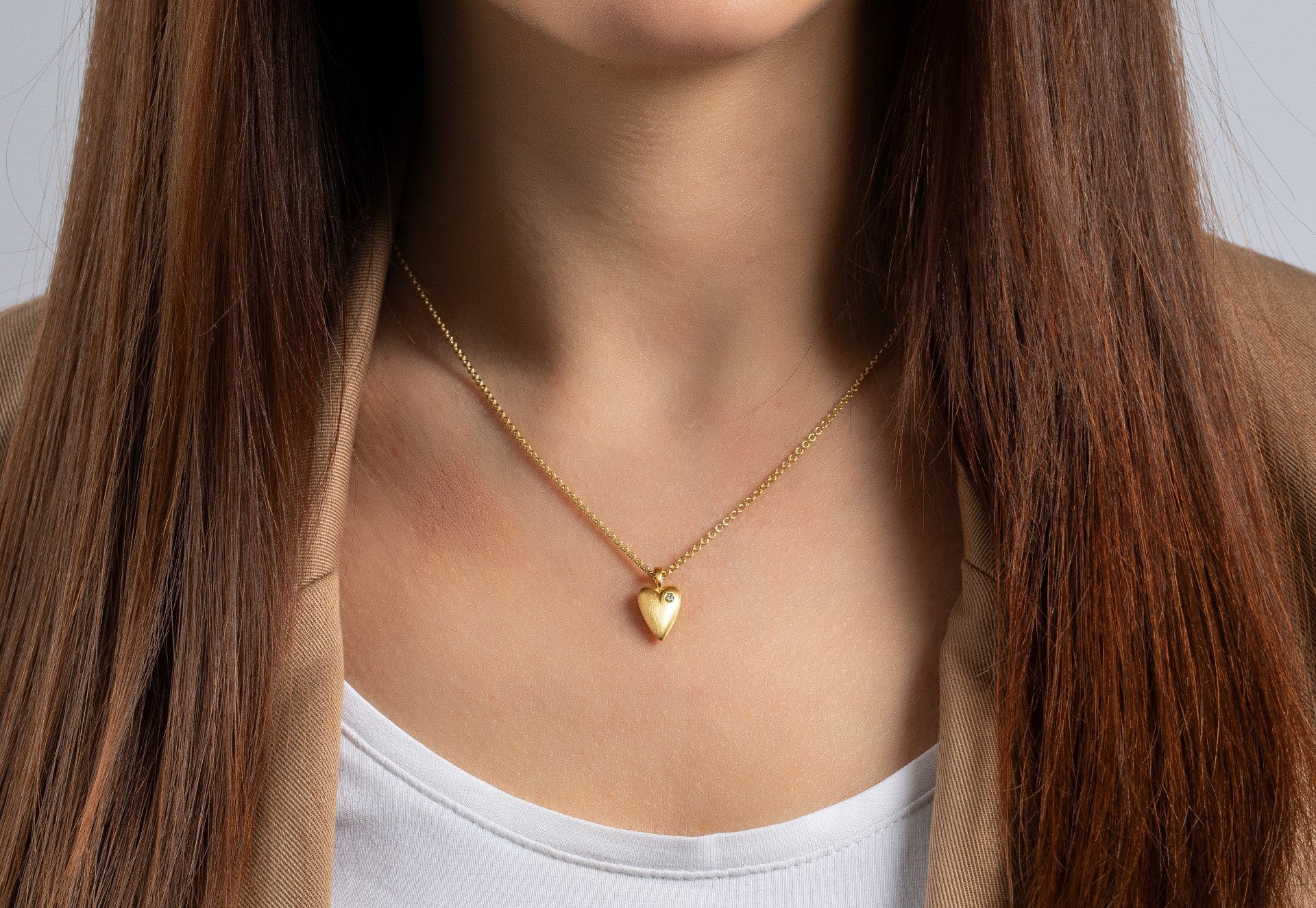 925/- Vedhæng, mat fg, brillant 0,02ct W-SI