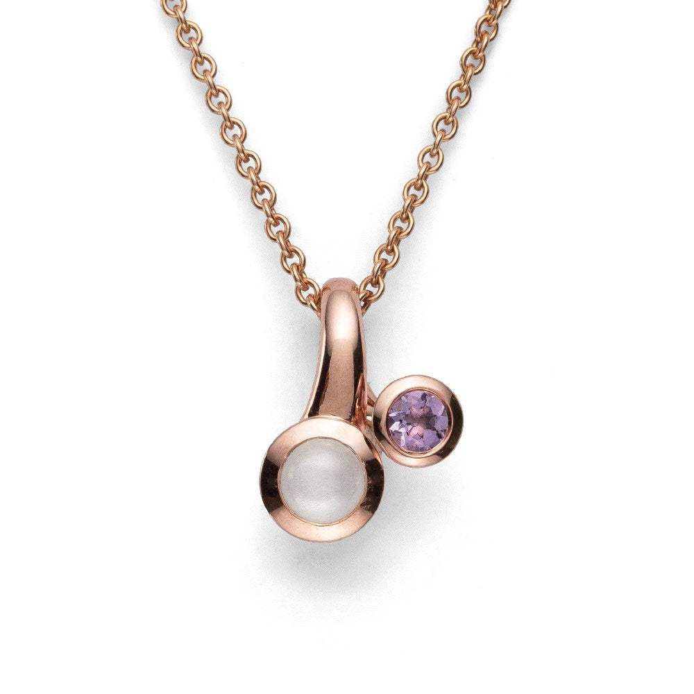 925/- Anhänger, rosé vg. Polier, Mondstein Ameth.