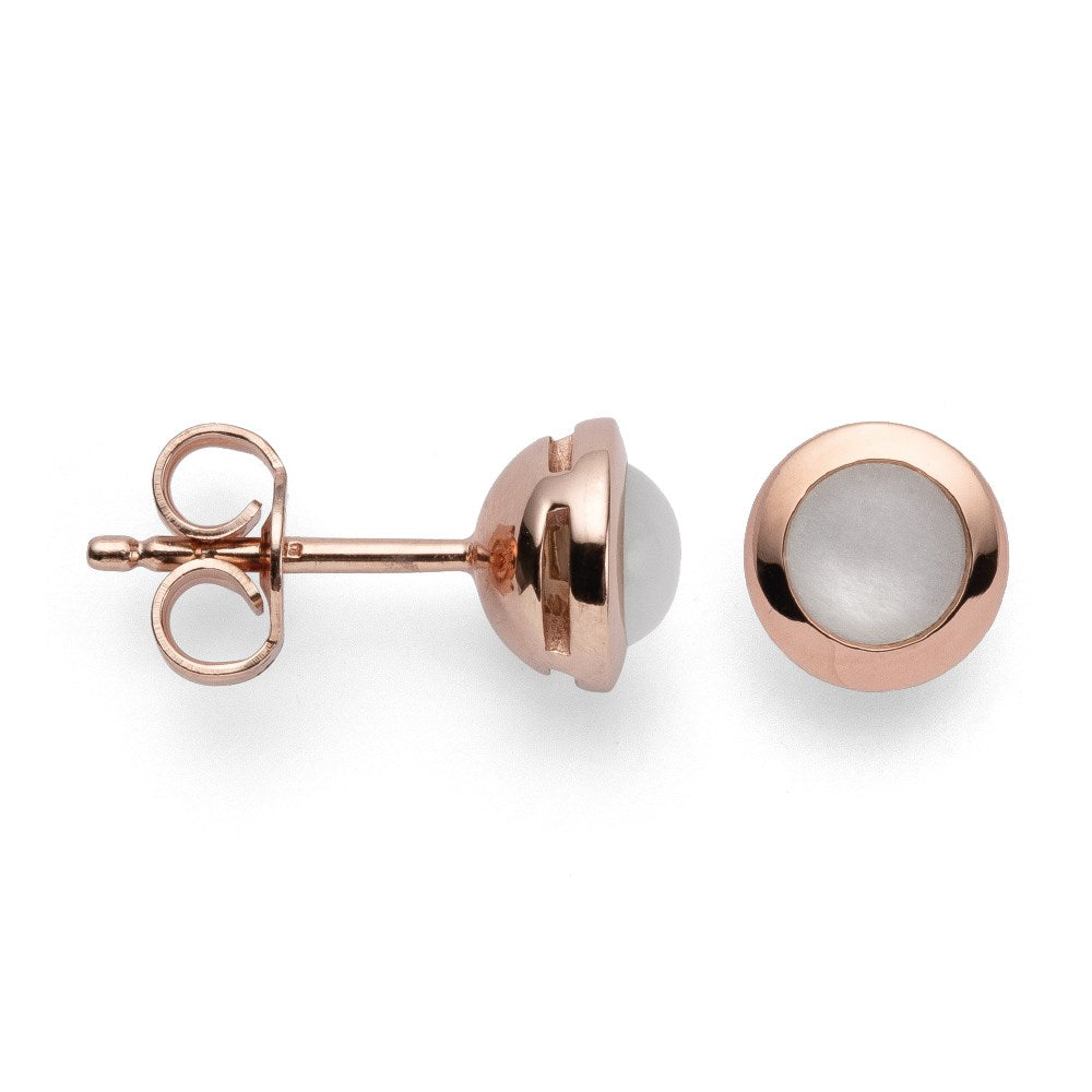 925/- Ohrstecker, rosé vg. Poliert, Mondstein 0,84