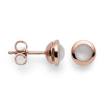 925/- Ohrstecker, rosé vg. Poliert, Mondstein 0,84