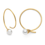 925/- earrings, gp satin, pearls 2,30ct