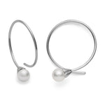 925/- earrings, rho. satin, pearls 2,30ct