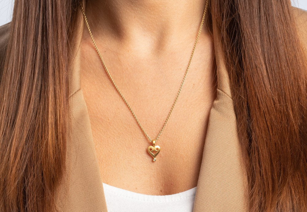 925/- Vedhæng, mat fg, brillant 0,02ct W-SI
