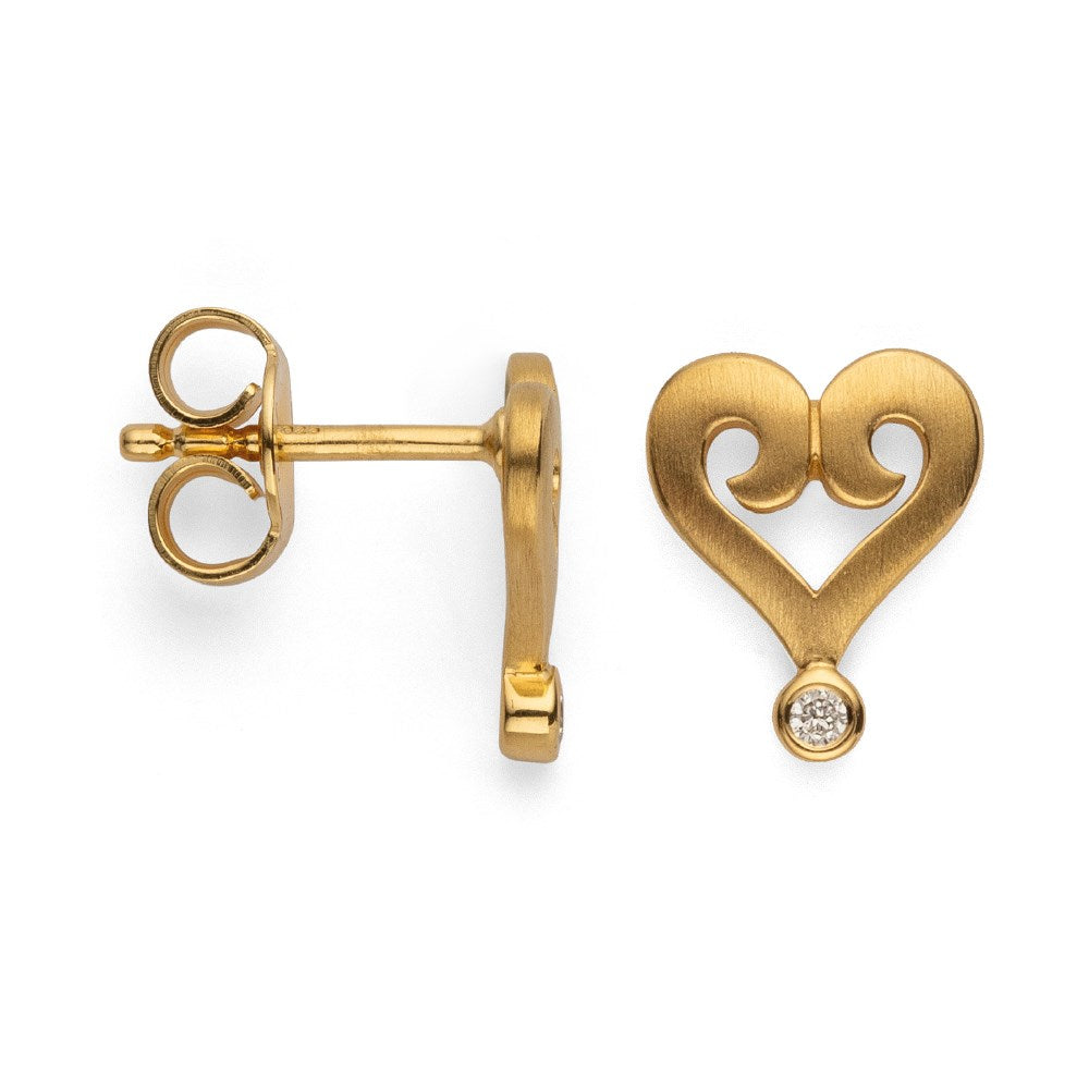 925/- Ohrstecker, vg. matt., 0,02ct W-SI