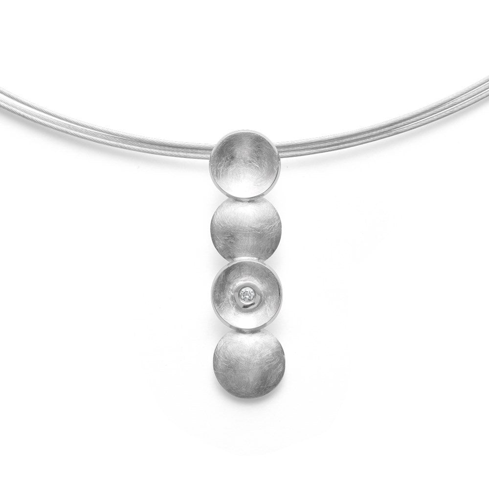925/- Anhänger Kratzmatt, Brillant 0,02ct W-SI