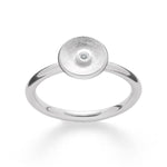 925/- Ring gebürstet/glänzend, Brillant 0,02ct W-SI