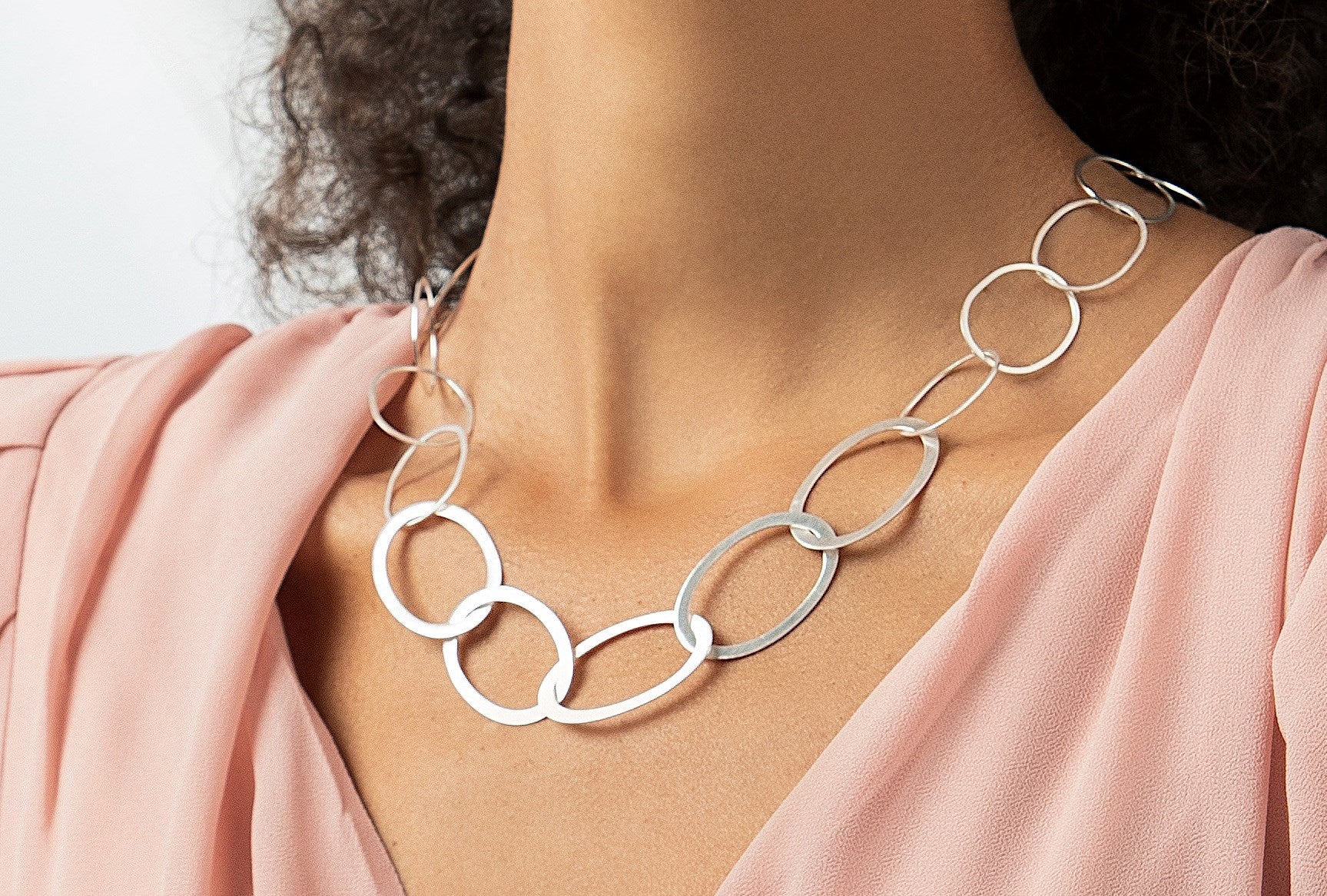925/- necklace matte, 47cm + 3cm