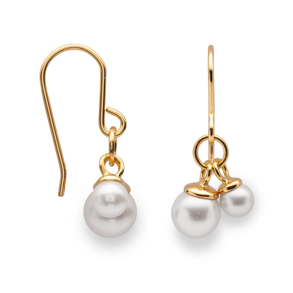 925/- earrings, gp pol., pearls 6,3ct