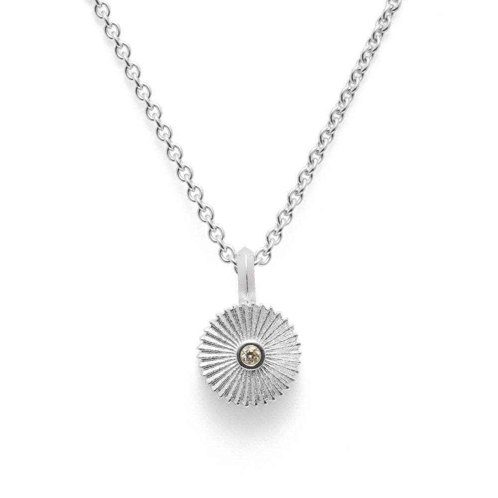 925/- Vedhæng matet, brillant 0,02ct W-SI