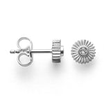 925/- Ørestikker mat br 0.02ct W-SI