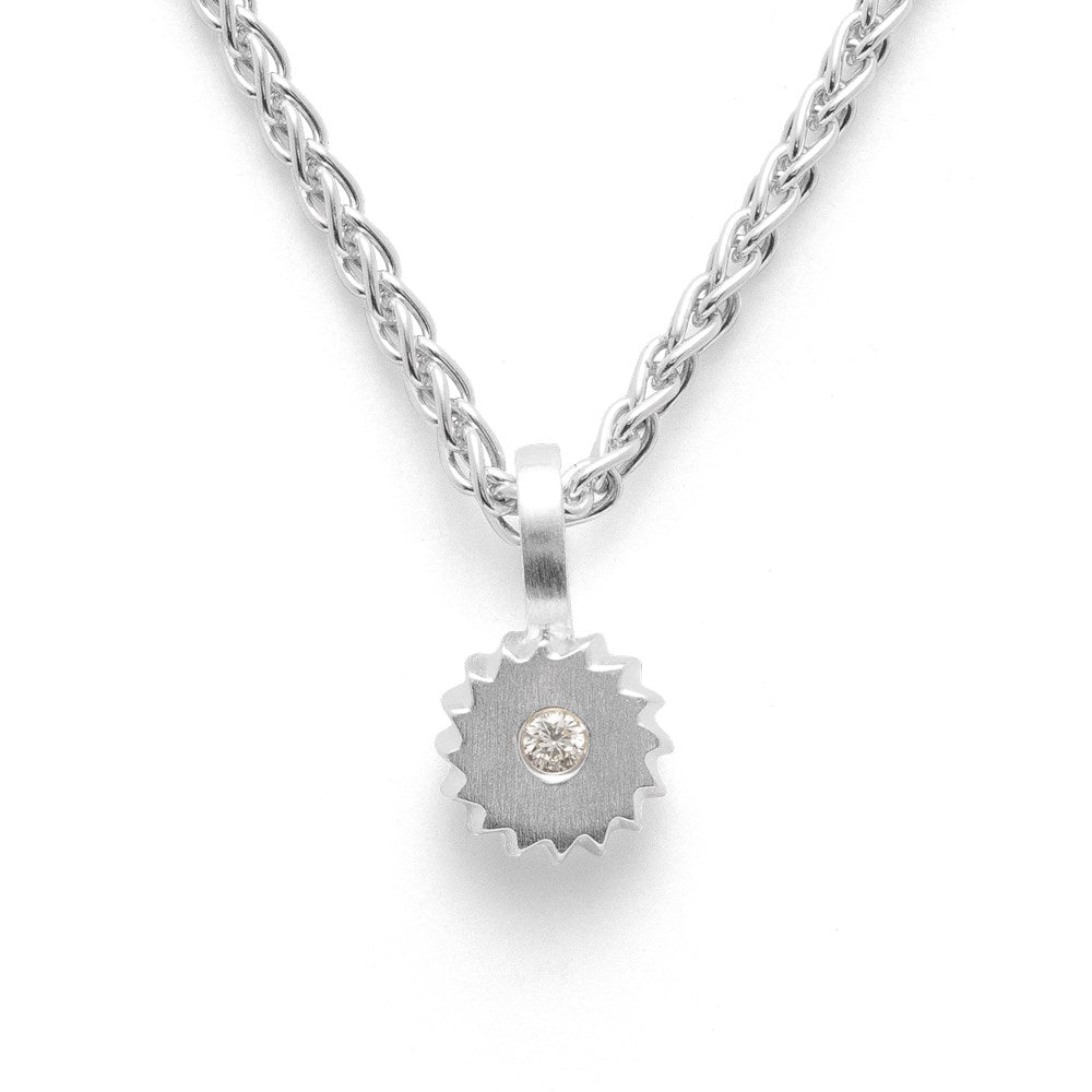 925/- Vedhæng matet, brillant 0,02ct W-SI