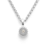925/- Vedhæng matet, brillant 0,02ct W-SI