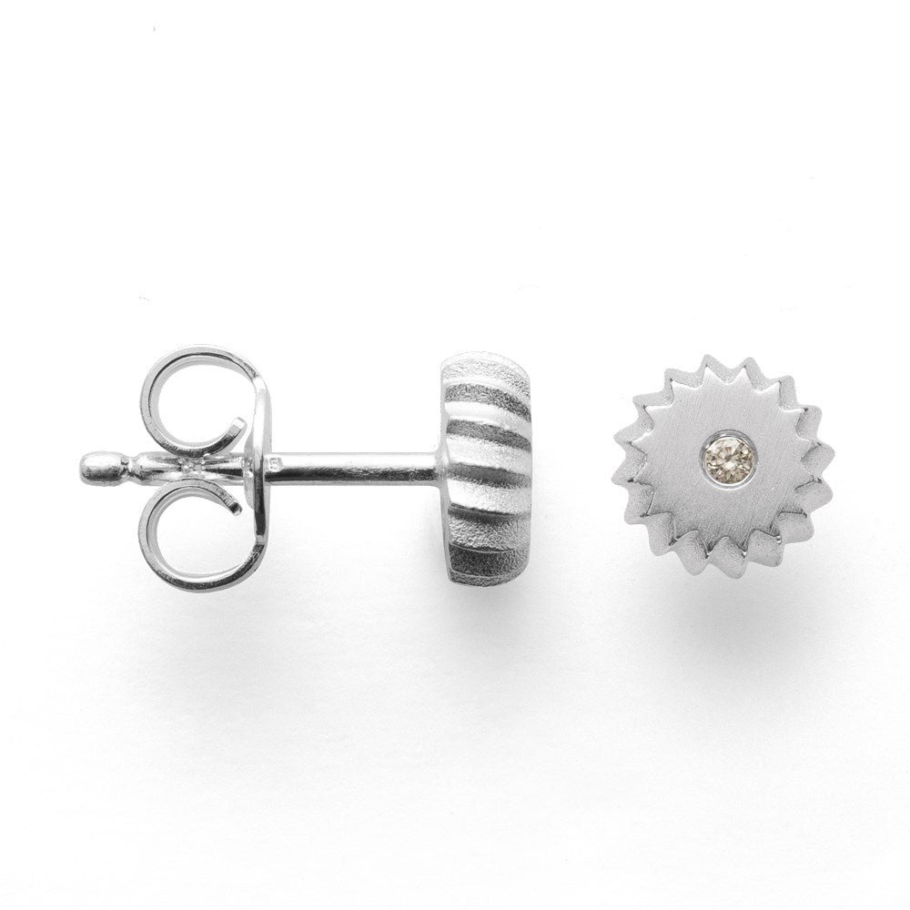 925/- Ohrringe mattiert br 0,02ct W-SI - Nicht rhodiniert