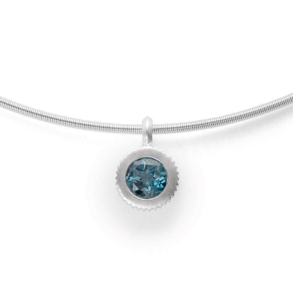 925/- Anhänger matt., Topas London Blue 1,00ct