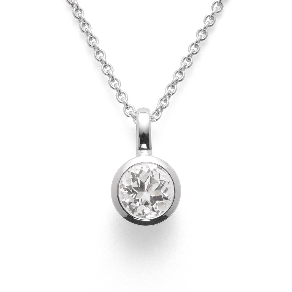 925/- Pendant shiny, white topaz 1.46ct