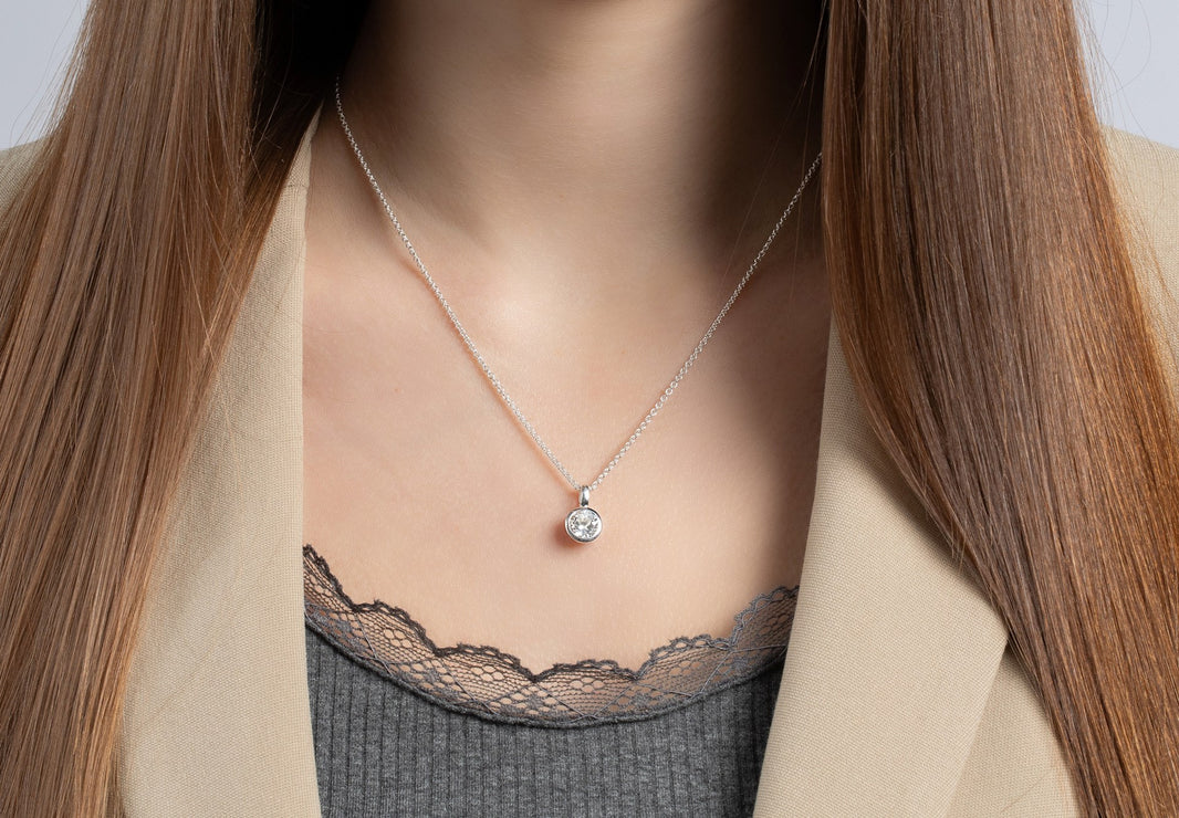 925/- Pendant shiny, white topaz 1.46ct