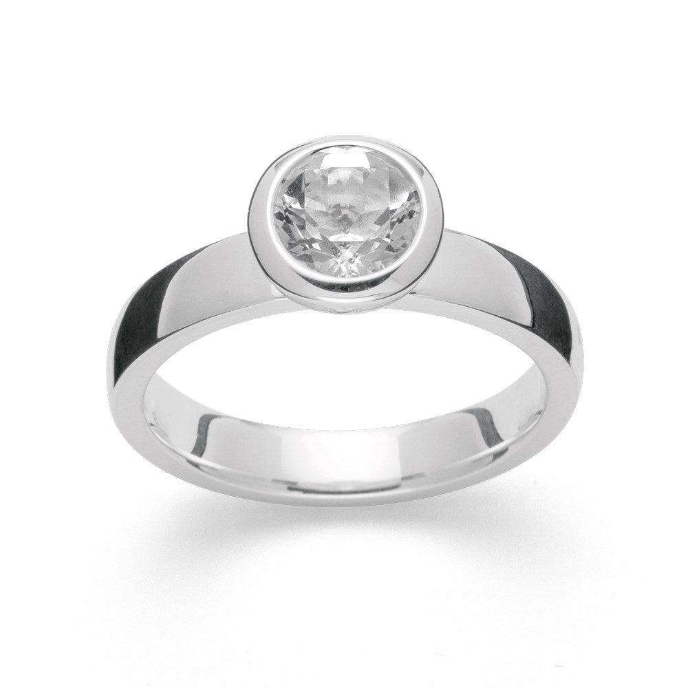 925/- Ring blank, white topaz 1.49 ct