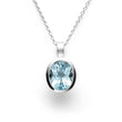 925/- Vedh inkl. Kette matt/glänzend Blautopas 3,99 ct